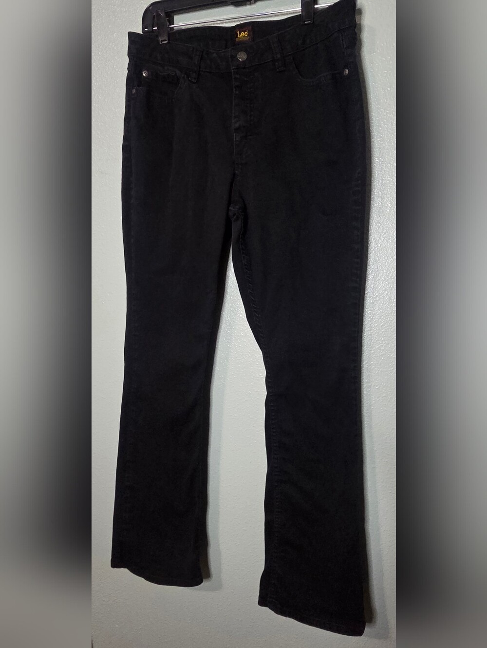 Lee Black Denim Woman Boot Cut Jeans Size 12 Medium - Picture 2 of 13